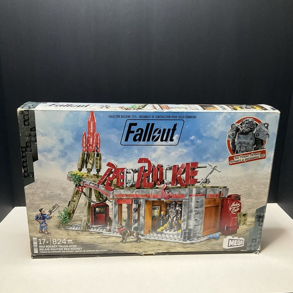 MEGA Fallout Red Rocket Truck Stop Building Set 824 Pcs T-60 Power Armor NEW